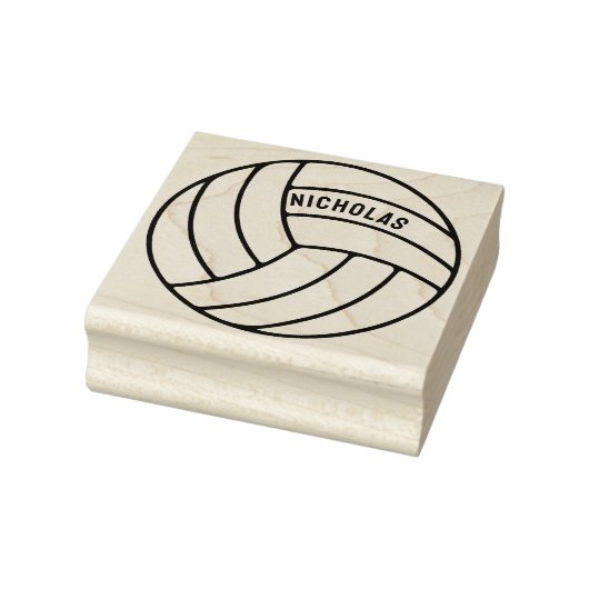 Gepersonaliseerde Volleybal Custom Naam Hout Art S Rubberstempel (Stempel)