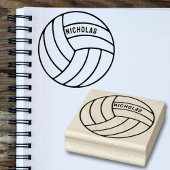 Gepersonaliseerde Volleybal Custom Naam Hout Art S Rubberstempel