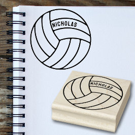 Gepersonaliseerde Volleybal Custom Naam Hout Art S Rubberstempel