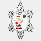 Gepersonaliseerde volleybal geschenken tin sneeuwvlok ornament (Rechts)