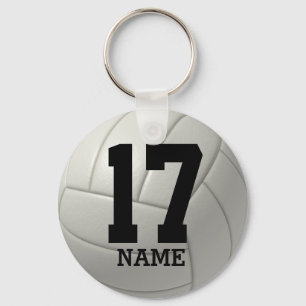 Gepersonaliseerde volleybal (naam en nummer) sleutelhanger