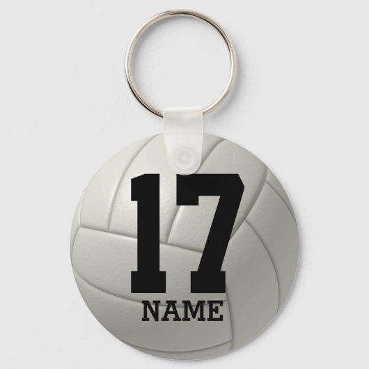 Gepersonaliseerde volleybal (naam en nummer) sleutelhanger (Voorkant)