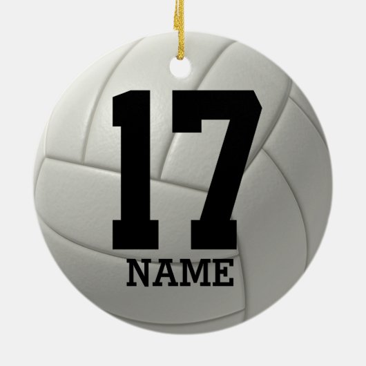 Gepersonaliseerde volleybal (naam en teamnummer) keramisch ornament (Achterkant)
