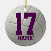 Gepersonaliseerde volleybal (naam en teamnummer) keramisch ornament (Voorkant)