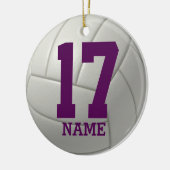 Gepersonaliseerde volleybal (naam en teamnummer) keramisch ornament (Links)