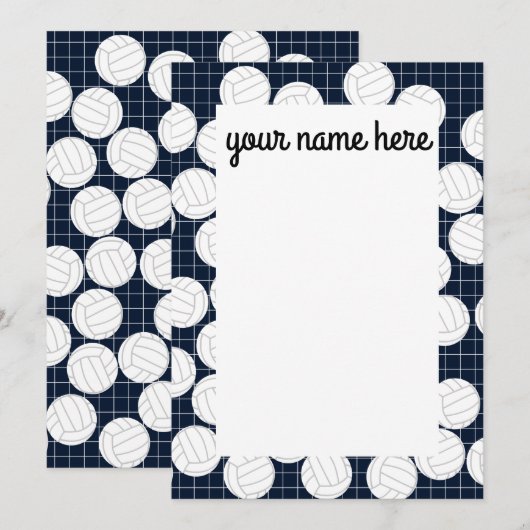 Gepersonaliseerde Volleybal Notecards Bedankkaart (Voorkant / Achterkant)