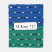 Gepersonaliseerde Volleybal Senior blauw en groen Fleece Deken (Voorkant)