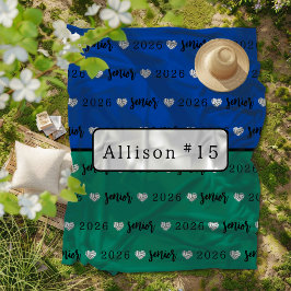 Gepersonaliseerde Volleybal Senior blauw en groen Fleece Deken