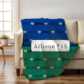 Gepersonaliseerde Volleybal Senior blauw en groen Fleece Deken