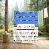 Gepersonaliseerde Volleybal Senior blauw en wit Fleece Deken