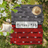 Gepersonaliseerde Volleybal Senior grijs en rood Fleece Deken