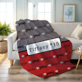 Gepersonaliseerde Volleybal Senior grijs en rood Fleece Deken