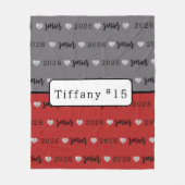 Gepersonaliseerde Volleybal Senior grijs en rood Fleece Deken (Voorkant)