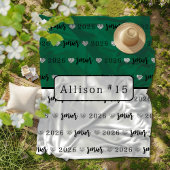 Gepersonaliseerde Volleybal Senior groen en wit Fleece Deken