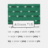 Gepersonaliseerde Volleybal Senior groen en wit Fleece Deken (Voorkant)