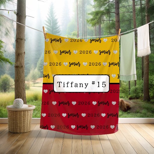 Gepersonaliseerde Volleybal Senior naam en nummer Fleece Deken