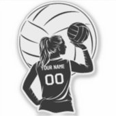 Gepersonaliseerde Volleybal Speler Custom Naam & N Sticker (Voorkant)