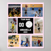 Gepersonaliseerde Volleybal Team Meisjes Fotocolla Poster (Voorkant)