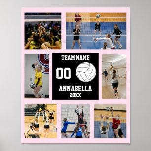 Gepersonaliseerde Volleybal Team Meisjes Fotocolla Poster