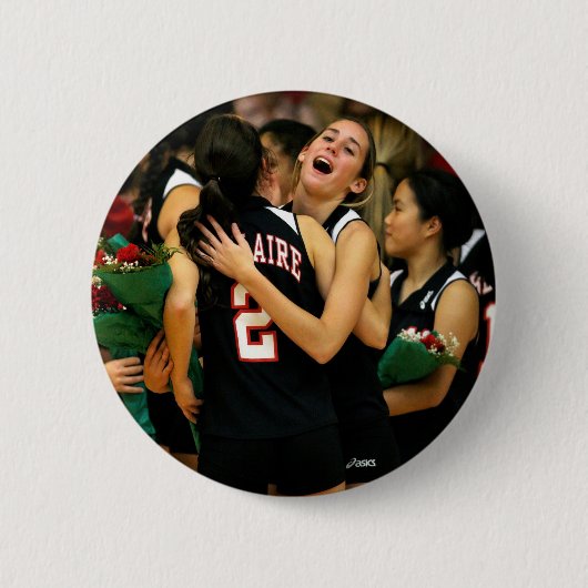 Gepersonaliseerde volleybal teamspeler ronde button 5,7 cm (Voorkant)