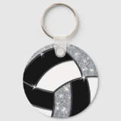 Gepersonaliseerde volleybalcadeauideeën, zwart, wi sleutelhanger (Achterkant)