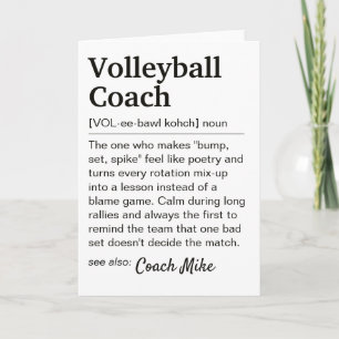 Gepersonaliseerde Volleybalcoach Definitie Bedankt Kaart