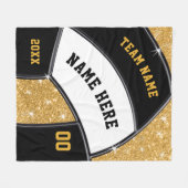 Gepersonaliseerde volleybalket met vier tekstvakke fleece deken (Voorkant (Horizontaal))