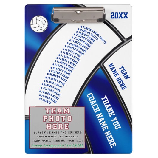 Gepersonaliseerde volleybalklemborden voor touring klembord (Voorkant)