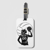 Gepersonaliseerde volleybalspeler Aangepaste naam, Bagagelabel (Voorkant (verticaal))