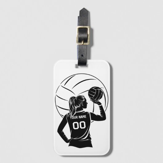 Gepersonaliseerde volleybalspeler Aangepaste naam, Bagagelabel (Voorkant (verticaal))