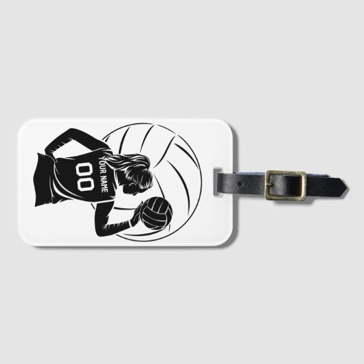 Gepersonaliseerde volleybalspeler Aangepaste naam, Bagagelabel (Voorkant (horizontaal))