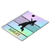 Gepersonaliseerde volleybalspeler Net kleurig Notitieboek (Linkerzijde)