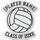 Gepersonaliseerde volleybalspeler sticker (Voorkant)