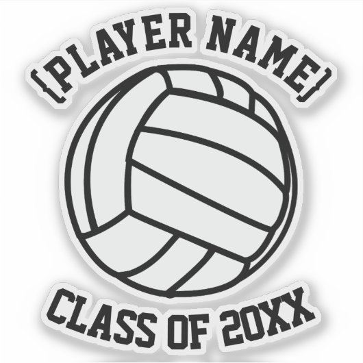 Gepersonaliseerde volleybalspeler sticker (Voorkant)