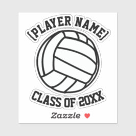 Gepersonaliseerde volleybalspeler sticker