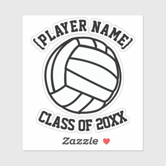 Gepersonaliseerde volleybalspeler sticker (Vel)