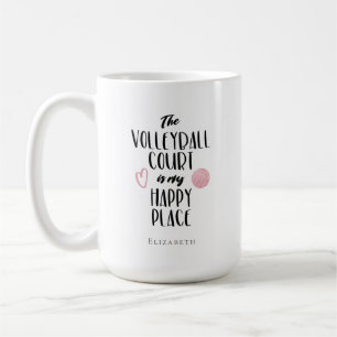 Gepersonaliseerde volleybalveld Happy Place Koffiemok