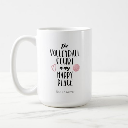 Gepersonaliseerde volleybalveld Happy Place Koffiemok (Links)