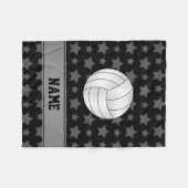 Gepersonaliseerde volleybalzwarte sterren fleece deken (Voorkant (Horizontaal))