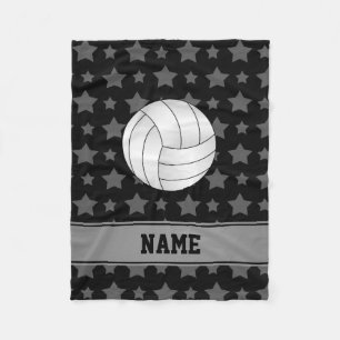 Gepersonaliseerde volleybalzwarte sterren fleece deken