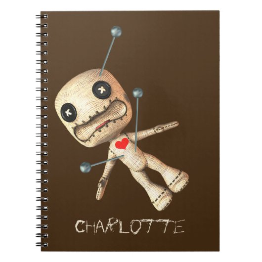 Gepersonaliseerde Voodoo Doll en Pins Notitieboek (Voorkant)