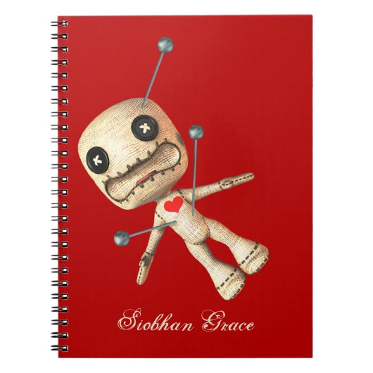 Gepersonaliseerde Voodoo Doll en Pins Notitieboek (Voorkant)