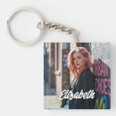 Gepersonaliseerde voor- en achterkant Afbeelding G Sleutelhanger (Voorkant)