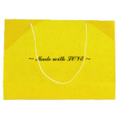 Gepersonaliseerde voor- en achterkant gele geschen groot cadeauzakje (Achterkant)