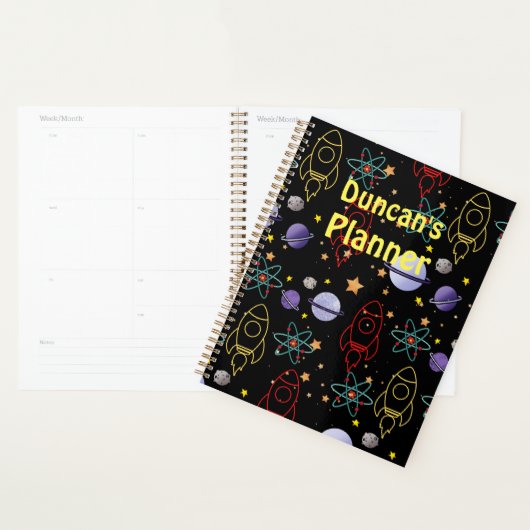 Gepersonaliseerde voornaam Space Thema Planner (Display)