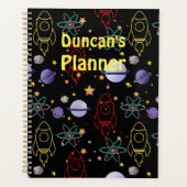 Gepersonaliseerde voornaam Space Thema Planner (Voorkant)