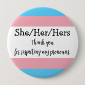 Gepersonaliseerde voornaamwoorden Ze Trans Button (Voorkant)