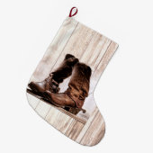 Gepersonaliseerde voorraadboekjes land western grote kerstsok (Voorkant (Hangend))