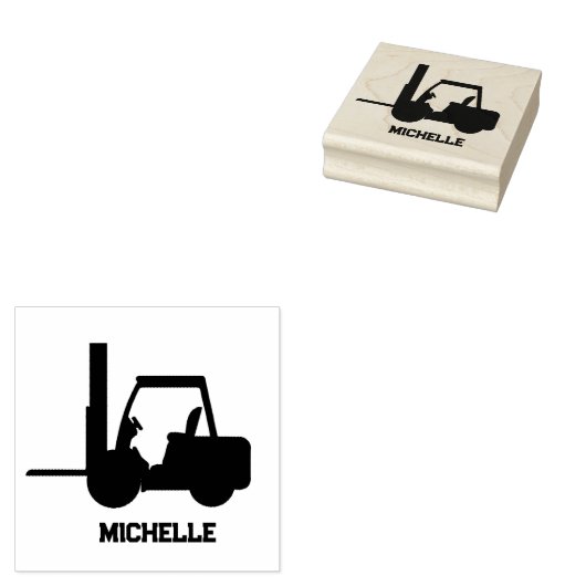 Gepersonaliseerde vorkheftruck rubberstempel (Gestempeld)