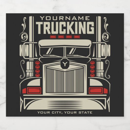 Gepersonaliseerde vrachtwagen 18-wieler GROOT RIG- Bier Etiket (Enkel label)